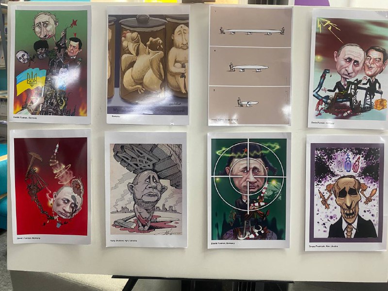 В центре Киева проходит международная выставка карикатур о войне