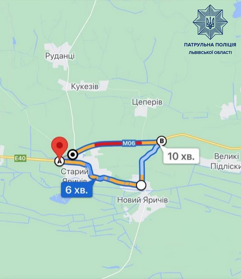 На трассе Киев-Чоп произошло смертелньое ДТП. Скриншот из фейсбука Патрульной полиции