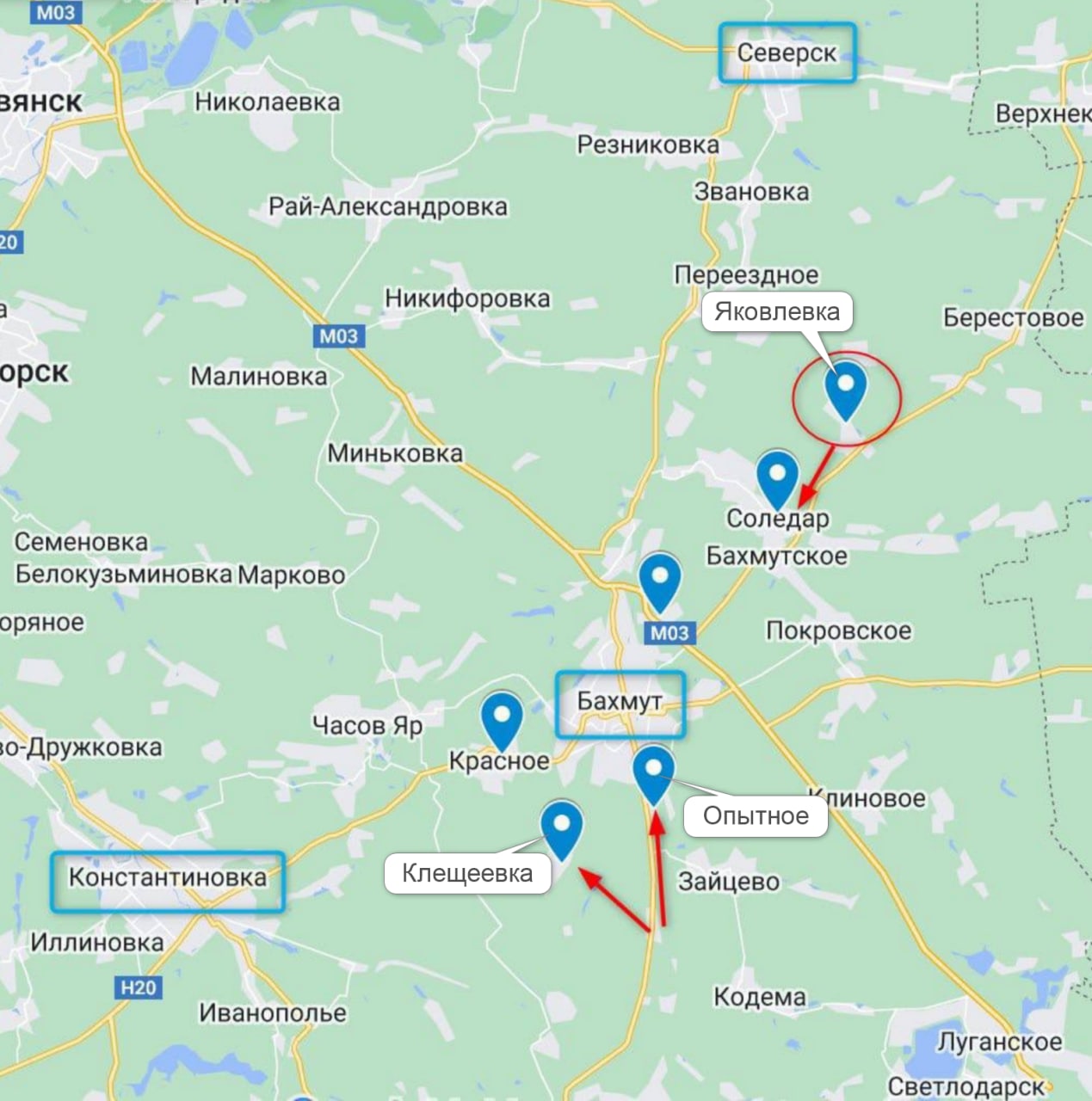 Карта боевых действий