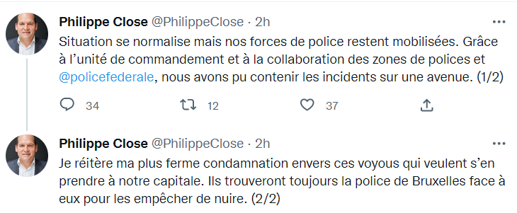 Мэр Брюсселя осудил беспорядки