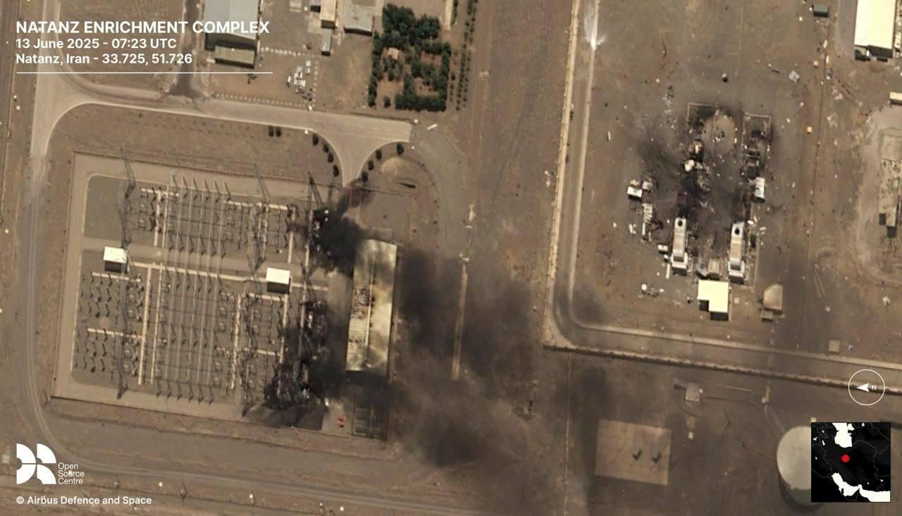 Супутникові фото пошкодження ядерного об'єкту Натанзе в Ірані