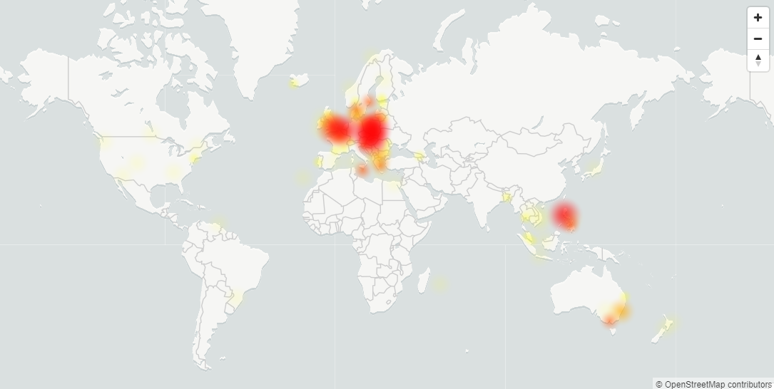 В работе мессенджера фейсбука произошел сбой. Карта