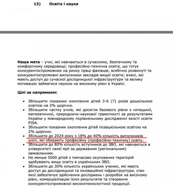 В Украине намерены увеличить количество поступающих в ПТУ до 40%