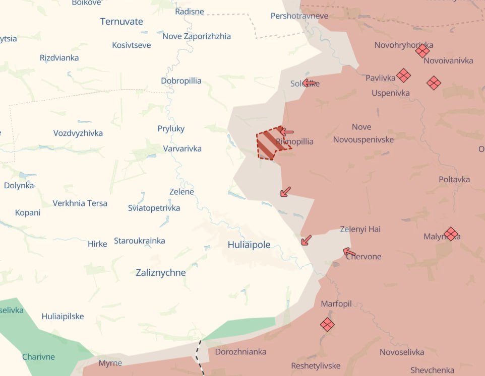 Гуляйполе – карта бойових дій. Джерело - Deep State