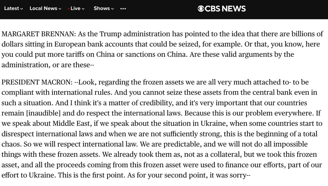 Снимок сообщения на cbsnews.com