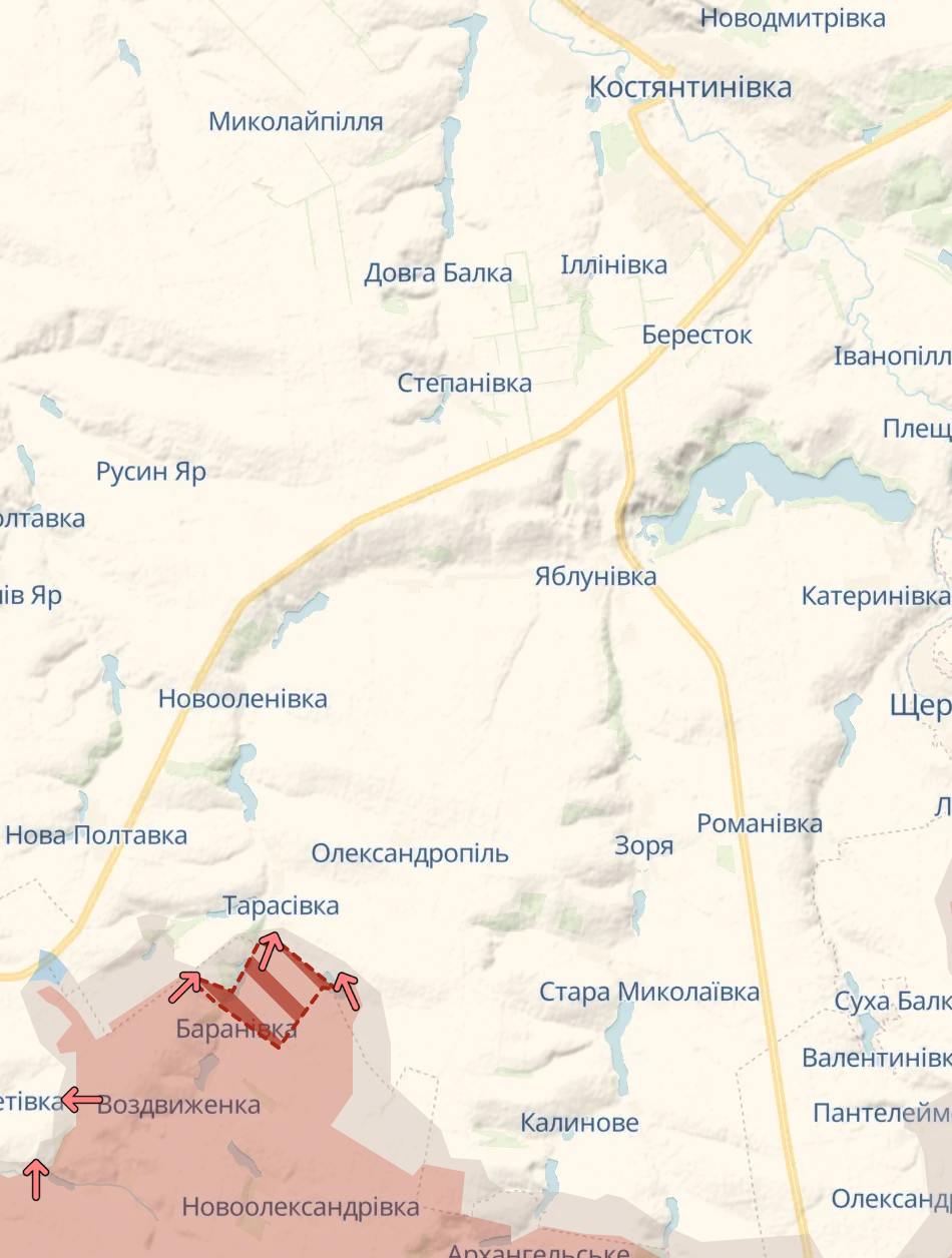 Карта бойових дій. Джерело - Телеграм