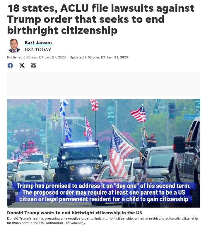 Снимок заголовка на usatoday.com