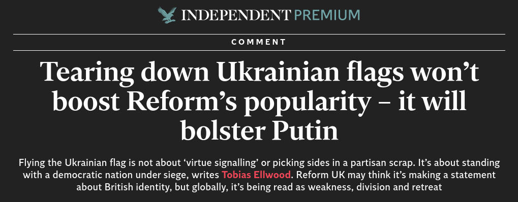 Снимок заголовка на independent.co.uk