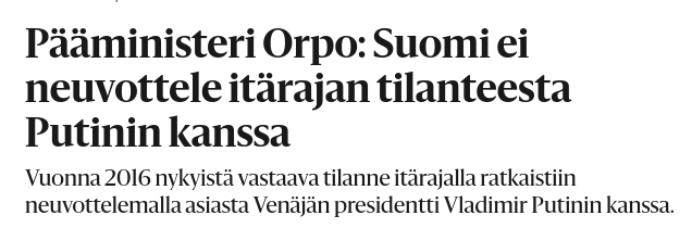 Снимок заголовка в Helsingin Sanomat