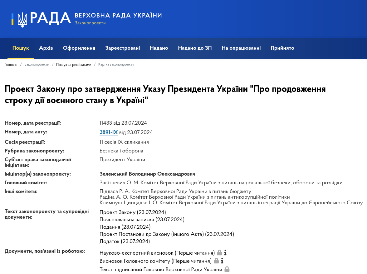 Снимок инфомации на itd.rada.gov.ua/