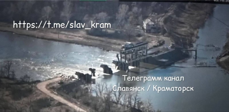 Фото разрушенной дамбы возле Славянска и Краматорска. Источник &ndash; Телеграм